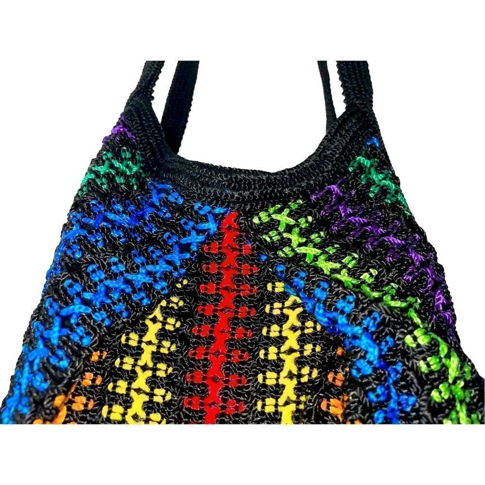 Multi Color Hand Crocheted Tote - Picture 4 of 12